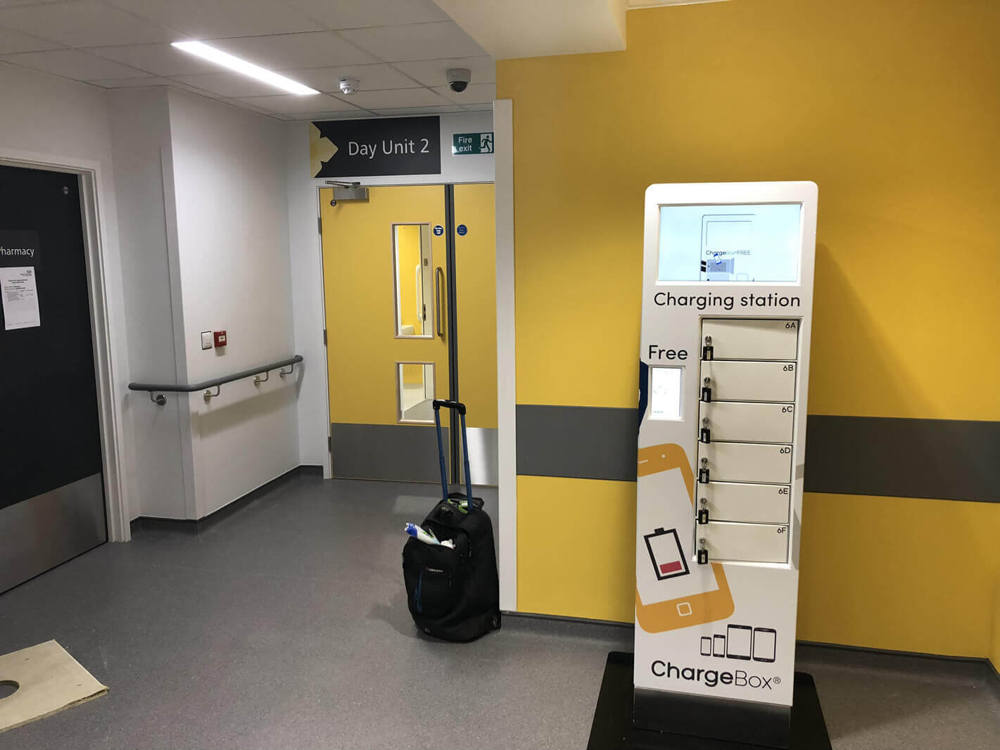 Placement of one of the 8 ChargeBox Prime stations