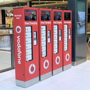 Vodafone branded mobile device charging stations Vodafone branded mobile device charging stations