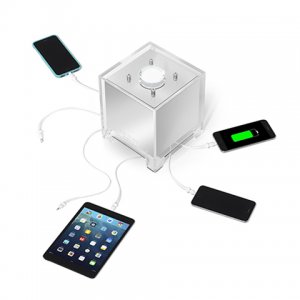The QUBE charging multiple devices at the same time