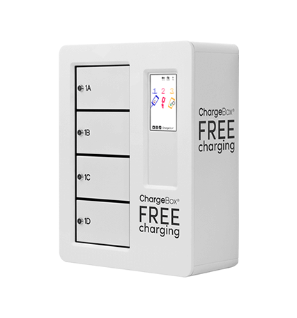 The ChargeBox Mini 4 locker wall-mounted device charging locker system