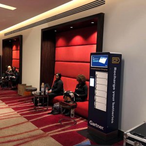 ChargeBox with Gartner wrap at event