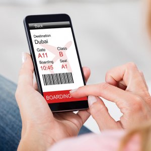 ChargeBox supporting the electronic boarding pass
