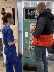Barts NHS Royal London ChargeBox in use