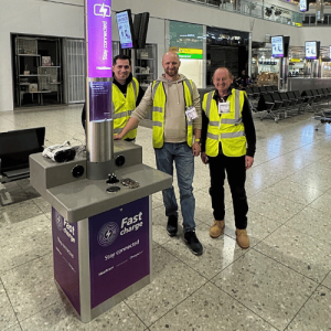 chargebox installing fast charging at heathrow airport