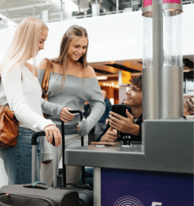 Heathrow airport rollout chargebox charging service using models elodie, ottilee and glenis to showcase the service