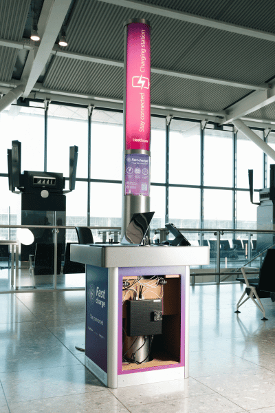 FASTPodium by ChargeBox Chargebox powers passenger experience at Heathrow