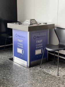 Fast charging podium at Frankfurt Airport